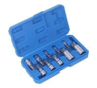 Jeu de 10 douilles à embout cannelé triple carré, M4 à M18 1/4 po 3/8 po 1/2 po, jeu de douilles CR V, jeu de douilles triple carré avec boîte de rangement améliorée pour une