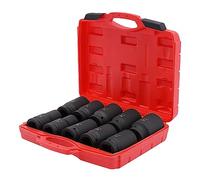 Jeu de 10 douilles à percussion - Taille du filetage 24-46 mm - Douilles à choc multidents - Jeu de douilles de camion - Haute dureté 40HRC