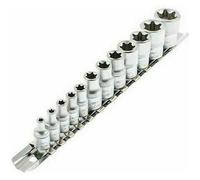 Jeu de 10 douilles femelles Torx tailles de E4 à E16 - Carré 1/4 et 3/8""