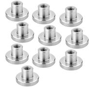 Jeu de 10 écrous moletés SOTECH M6, acier inoxydable V2A (SS304), forme haute, DIN 466, écrous moletés métriques à flancs moletés.