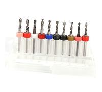 Jeu de 10 mini forets carbure 2.1-3.0mm pour PCB - Tranchant précis, évacuation optimale des copeaux, parfait pour circuit imprimé et CNC