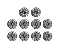 Jeu de 10 poignées de céramique noir et blanc "Mandala" peint à la main. Tireurs à la main pour armoires, tiroirs et confortables. Poignées de céramique classiques de 40 mm de diamètre