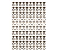 Jeu de 100 Œillets Métalliques avec Rondelles 8mm, Acier Cuivré Poli - Installation Facile, Durable et Polyvalent pour Tissus, Cuir et Vêtements (Bronze)
