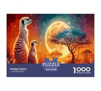 Jeu de 1000pcs Suricate Love pour Adultes Suricate au Coucher du Soleil et au Clair de Lune, Une activité stimulante et Amusante à Faire à la Maison (52 x 38 cm/1000 pièces).