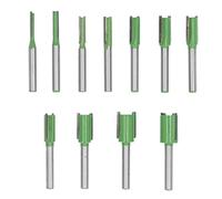 Jeu de 11 embouts de toupie à tige de 6 mm, embouts droits en alliage d'acier au tungstène avec double cannelure, outils de travail du bois professionnels pour couper le