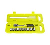 RYOBI - Coffret Clé à Cliquet 3/8" + Douilles - RHRS11PC - 11 Pièces, 90 Dents, Compatible LINK