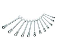 Jeu de 12 clés mixtes à cliquet articulées 8 à 19 mm SAM OUTILLAGE 50-CTJ12