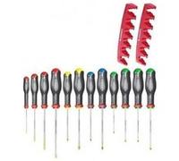 Jeu De 12 Tournevis Protwist + 2 Racks De Rangement - Facom - At.J12R2Pb Rouge, Noir, Blanc, Bleu, Vert, Jaune G