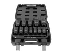 Jeu de 13 douilles à choc 3/4" 19-50 mm, boîtier en acier Cr-Mo traité thermiquement, outil professionnel pour réparation automobile, camion et industrie avec mallette