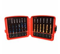 Jeu de 13 forets et embouts de taraudage combinés SAE/métrique Outil de taraudage à vis 3 en 1 Mèches à tige hexagonale pour le perçage Combinaison de tarauds et d ' ensembles