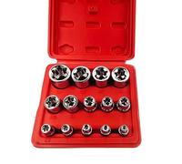 Jeu de 14 douilles femelles E-Torx étoile, entraînement 1/4", 3/8", 1/2", jeu de douilles étoile externes femelles E4-E24, jeu de douilles dynamométriques avec étui rouge