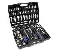 Jeu de 172 Clé à douille Ensemble outils Cliquet réversible Douille Adaptateur Écrou 1/4" 1/2" 3/8"