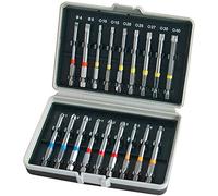 Jeu de 18 embouts de vissage avec système de guidage de couleur 75 mm
