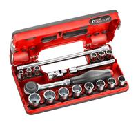 FACOM Jeu de Douilles 3/8" avec Coffret DBOX, 18 Pièces, Cliquet à Poignée Tournante, Boîtier Compact, J.360DBOX112