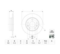 Jeu de 2 disques de frein arrière BOSCH 0 986 479 H61