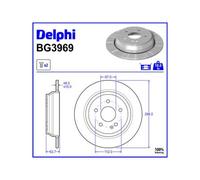 Jeu de 2 disques de frein arrière DELPHI BG3969