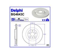 Jeu de 2 disques de frein arrière DELPHI BG4643C