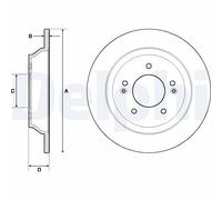 Jeu de 2 disques de frein arrière DELPHI BG4708C