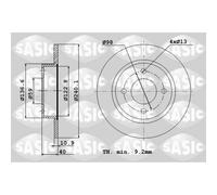 Jeu de 2 disques de frein arrière SASIC 9004388J