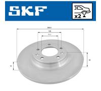 2x Disque de frein plein VKBD 90022 S2 SKF pour PEUGEOT CITROËN