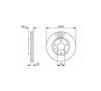 2x Disque de frein ventilé 0 986 479 758 BOSCH pour MAZDA CX-7