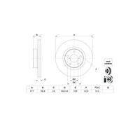 Disque de frein BOSCH 0 986 479 E69 avant, ventilé, à haute teneur en carbone, 1 pièce