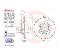 Jeu de 2 disques de frein avant BREMBO 09.9817.20