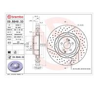 Jeu de 2 disques de frein avant BREMBO 09.B848.33