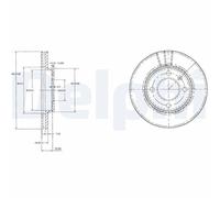 Jeu de 2 disques de frein avant DELPHI BG2109