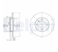 Delphi Disque de frein BG2116 – avant plein – 2 pièces