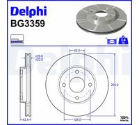 Delphi Disque de frein BG3359 – avant, ventilé – jeu de 2