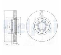 Jeu de 2 disques de frein avant DELPHI BG4101