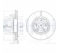 Jeu de 2 disques de frein avant DELPHI BG9016