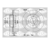 Jeu de 2 disques de frein avant SASIC 2464894J