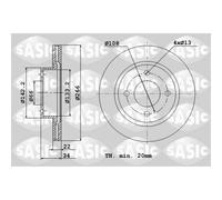 Jeu de 2 disques de frein avant SASIC 2464W14J