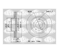 Jeu de 2 disques de frein avant SASIC 6100032