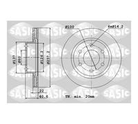 Jeu de 2 disques de frein avant SASIC 6106004