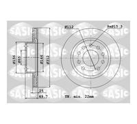 Jeu de 2 disques de frein avant SASIC 6106021