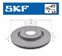 Jeu de 2 disques de frein avant SKF VKBD 80001 V2