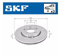 Jeu de 2 disques de frein avant SKF VKBD 80003 V2