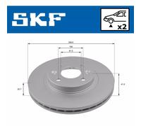 Jeu de 2 disques de frein avant SKF VKBD 80011 V2