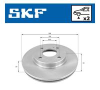 Jeu de 2 disques de frein avant SKF VKBD 80027 V2