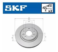 Jeu de 2 disques de frein avant SKF VKBD 80047 V2