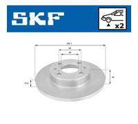 Jeu de 2 disques de frein avant SKF VKBD 80058 S2