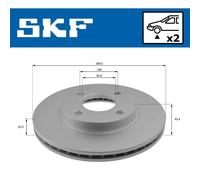 Jeu de 2 disques de frein avant SKF VKBD 80125 V2