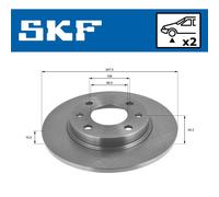 Jeu de 2 disques de frein avant SKF VKBD 80165 S2