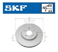 Jeu de 2 disques de frein avant SKF VKBD 80191 V1