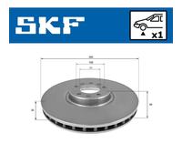 Jeu de 2 disques de frein avant SKF VKBD 80335 V1