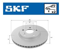 Jeu de 2 disques de frein avant SKF VKBD 80353 V2