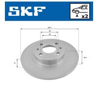 Jeu de 2 disques de frein avant SKF VKBD 80434 S2